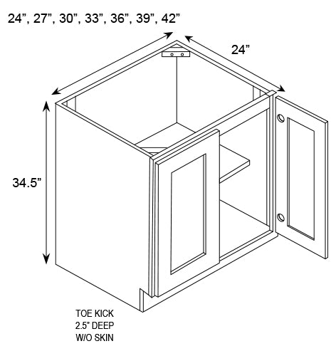 Full Hight Door Base Cabinets (24", 27" , 30", 33", 36", 39", 42")
